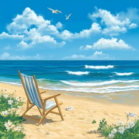 Seaside Relaxation: Beach Chair and Ocean View