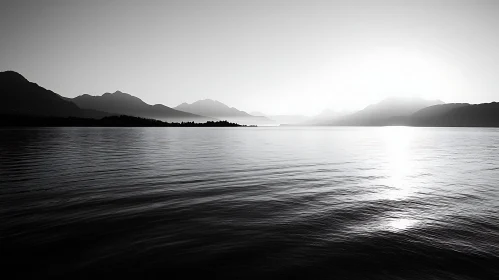 Peaceful Lake View with Mountain Backdrop