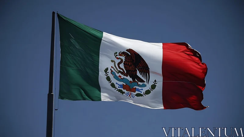 AI ART Flag of Mexico Under Azure Skies