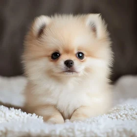 Cute Cream-Colored Pomeranian Puppy