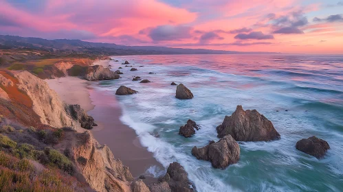 Picturesque Ocean Coastline at Twilight