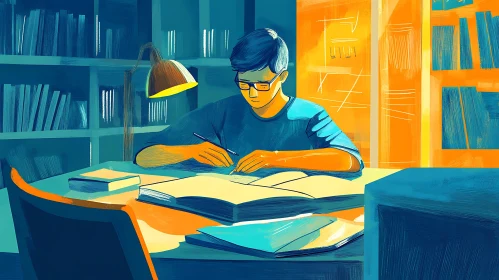 Boy Reads Book
