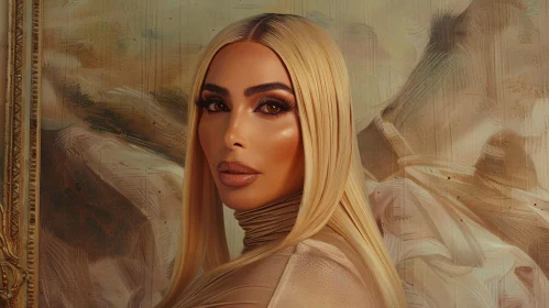 Stylish Kim Kardashian in Artistic Portrait