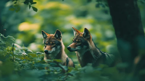 Wolves in Greenery