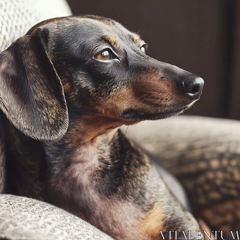 Reflective Dachshund Nature AI Image