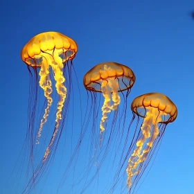 Serene Jellyfish in the Deep Blue