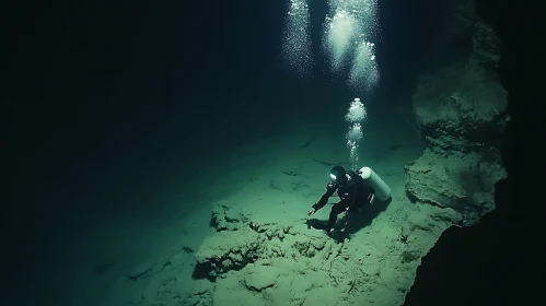 Underwater Cave System Exploration