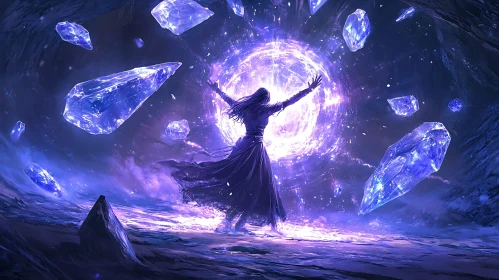 Mystical Woman with Magic Portal