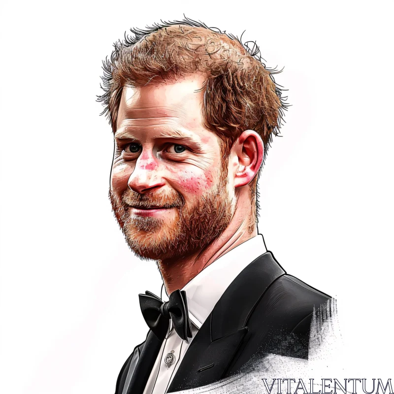 AI ART Prince Harry Portrait in Formal Wear