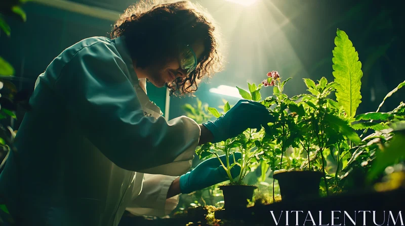 Plant Research in Controlled Environment AI Image