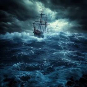 Ship in a Stormy Sea