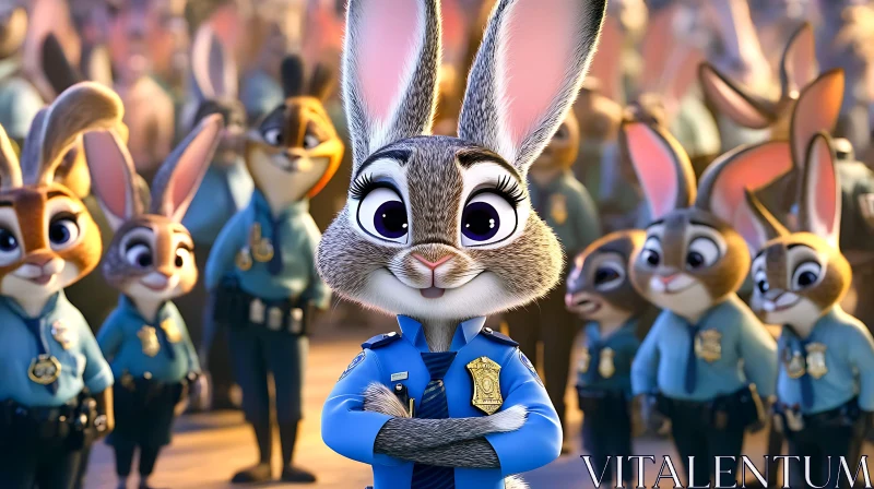 Bunny Police Force in Zootopia AI Image