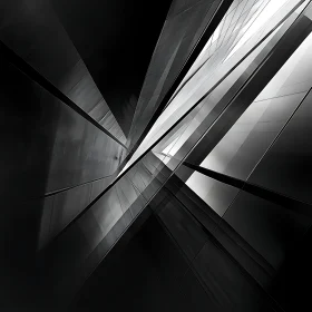 Abstract Monochrome Lines and Shapes Composition