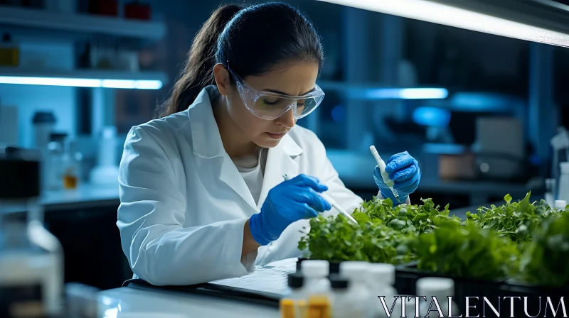 Plant Research in Modern Lab AI Image