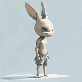 Cartoon Rabbit Figure with Shorts