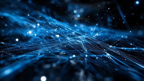 Connected Blue Lines and Luminous Spheres