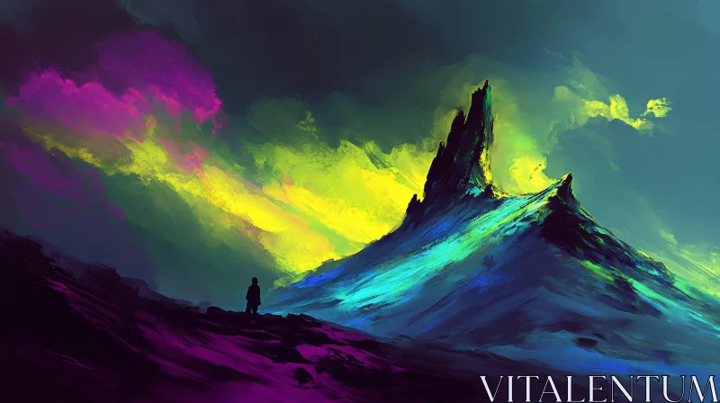 AI ART Painted Mountain Landscape