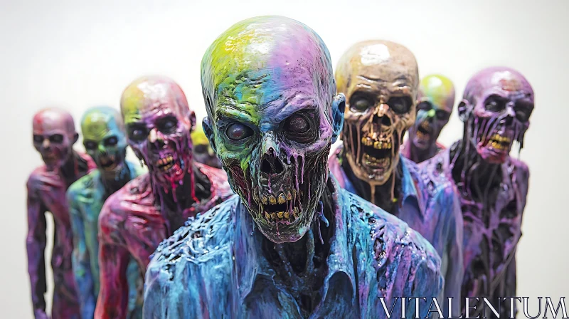 Vivid Undead: A Zombie Multitude AI Image