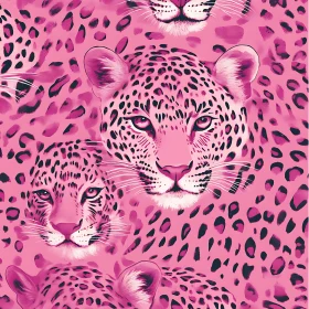 Leopard Faces in Pink Hues