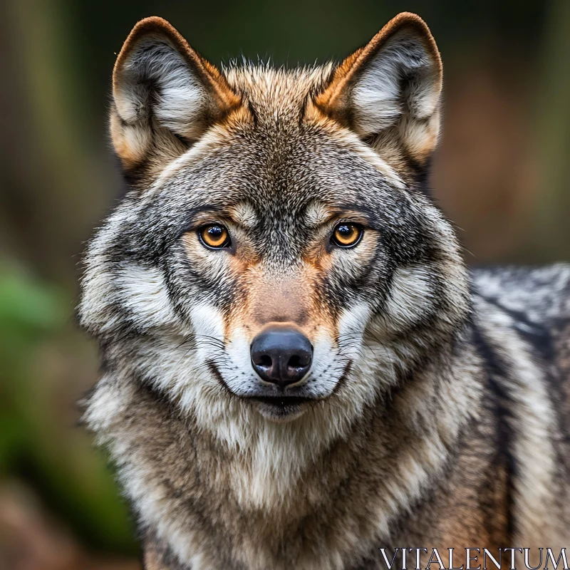 Wolf's Gaze: An Animal Portrait AI Image