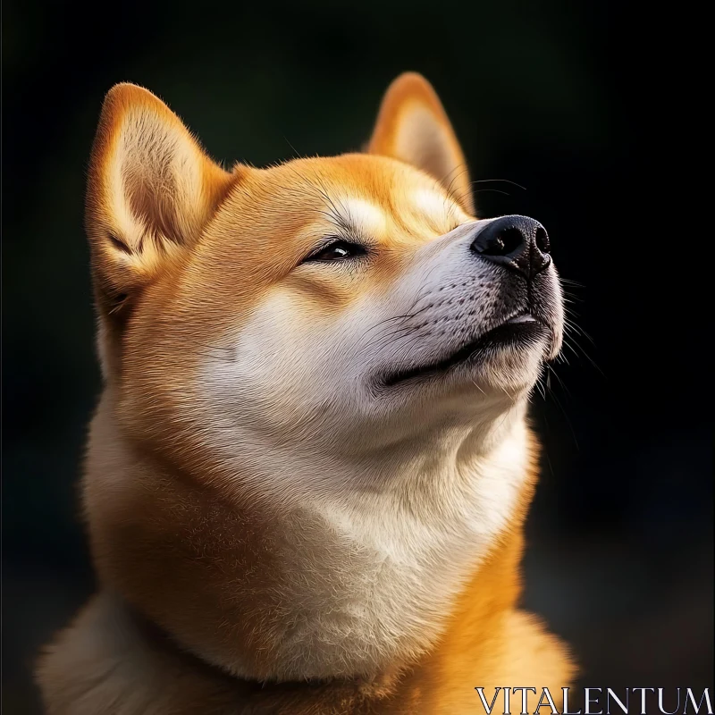 Dog Portrait: Shiba Inu with Proud Expression AI Image