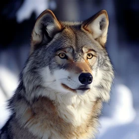 Close-Up of a Wild Wolf