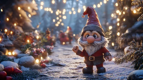 Charming Gnome Holiday Scene