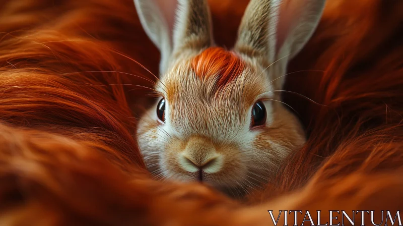 Close-Up of a Cute Bunny Face AI Image