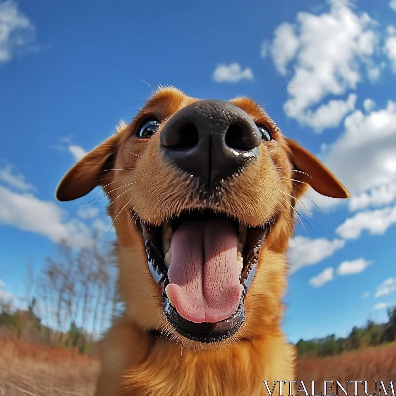 Joyful Pet Close-Up in Nature AI Image