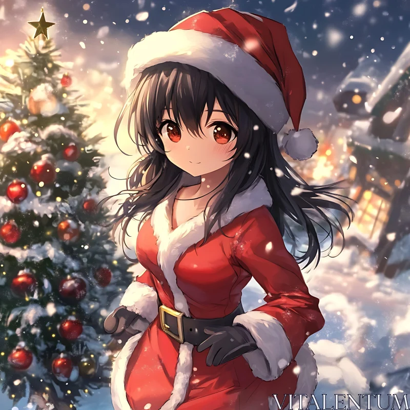 AI ART Anime Christmas Girl