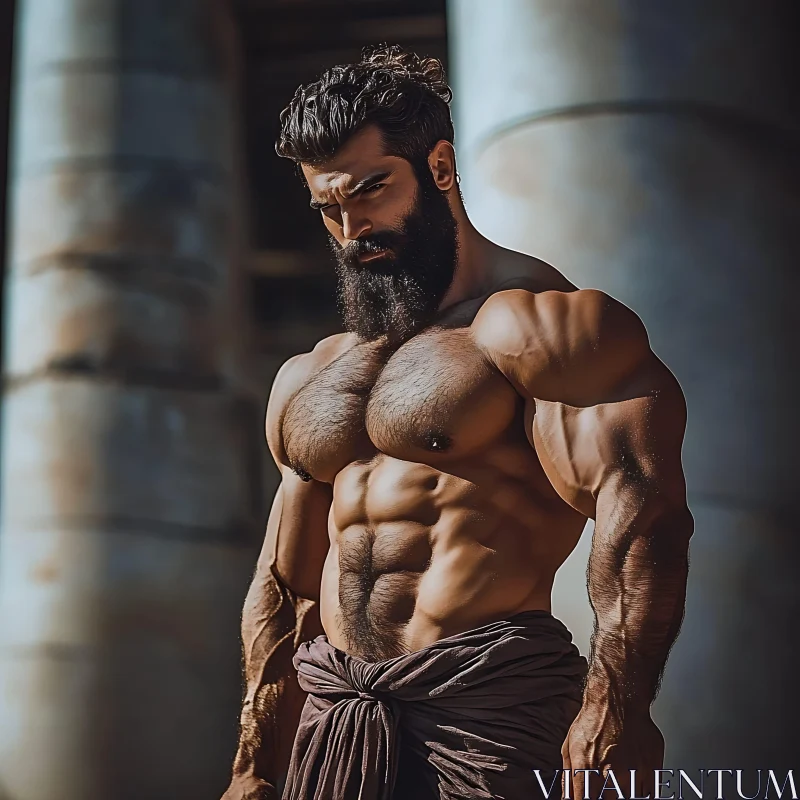 AI ART Portrait of a Man with Muscles