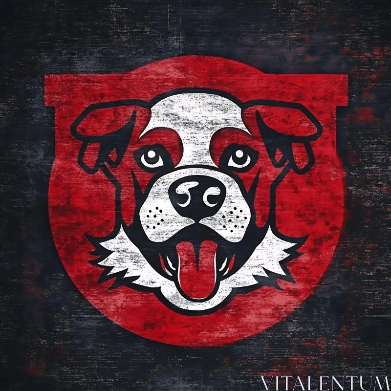 Retro Dog Badge AI Image