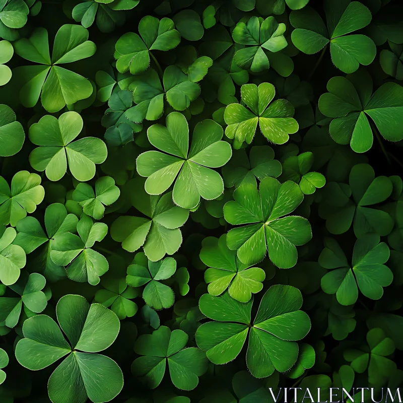 Emerald Clovers: A Natural Green Tapestry AI Image