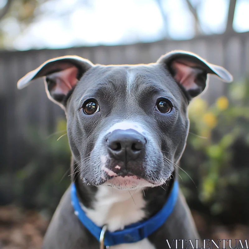 Expressive Grey and White Canine Close-Up AI Image