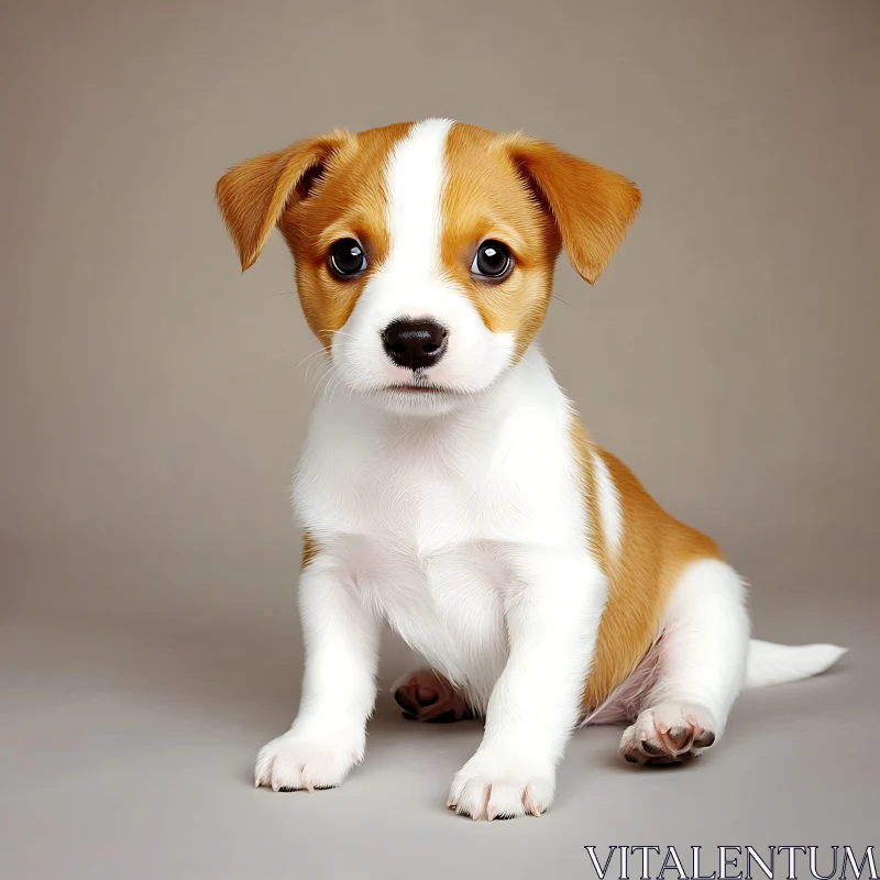 Cute Puppy with Expressive Eyes AI Image