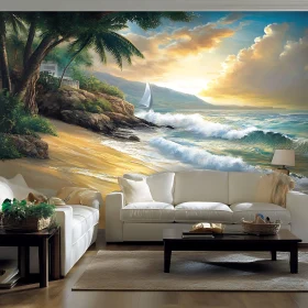 Coastal Living Room with Ocean View