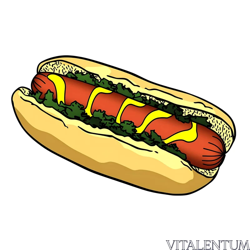 Delicious Hot Dog Snack AI Image