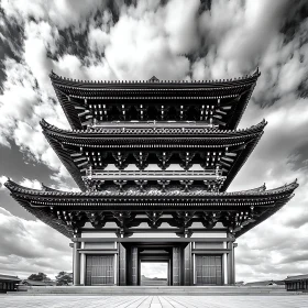 Intricate Wooden Japanese Temple