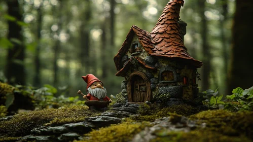 Gnome's Abode in Verdant Woods