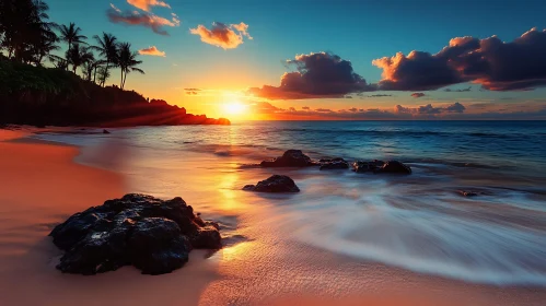 Tranquil Sunset Beach Scene