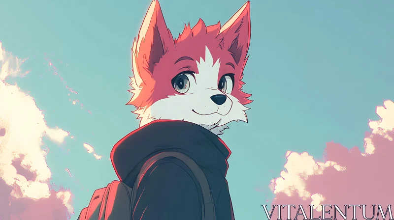 Anthropomorphic Fox in Hoodie AI Image