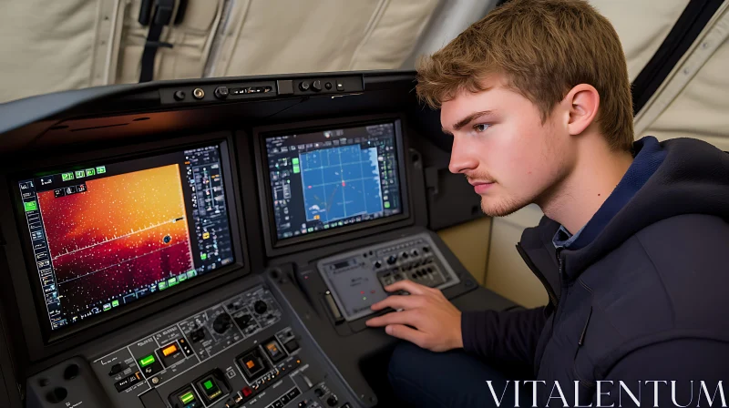 Aircraft Cockpit Navigation AI Image