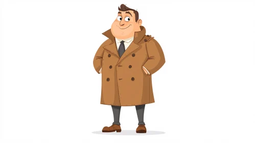 Illustration of a Cartoon Detective