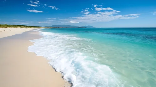 Coastal Beauty: Turquoise Sea and Sandy Beach