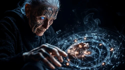 Mystical Seer with Glowing Orb