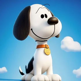 Happy Animated Dog with Big Smile