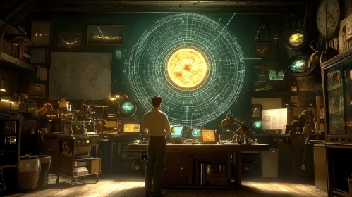 Science Laboratory with a Man