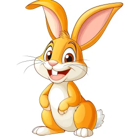 Playful Orange Rabbit Cartoon Character