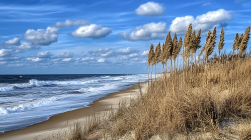 Coastal View with Grass and Ocean