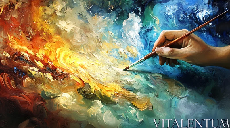 Artistic Hand Painting Abstract Colors AI Image